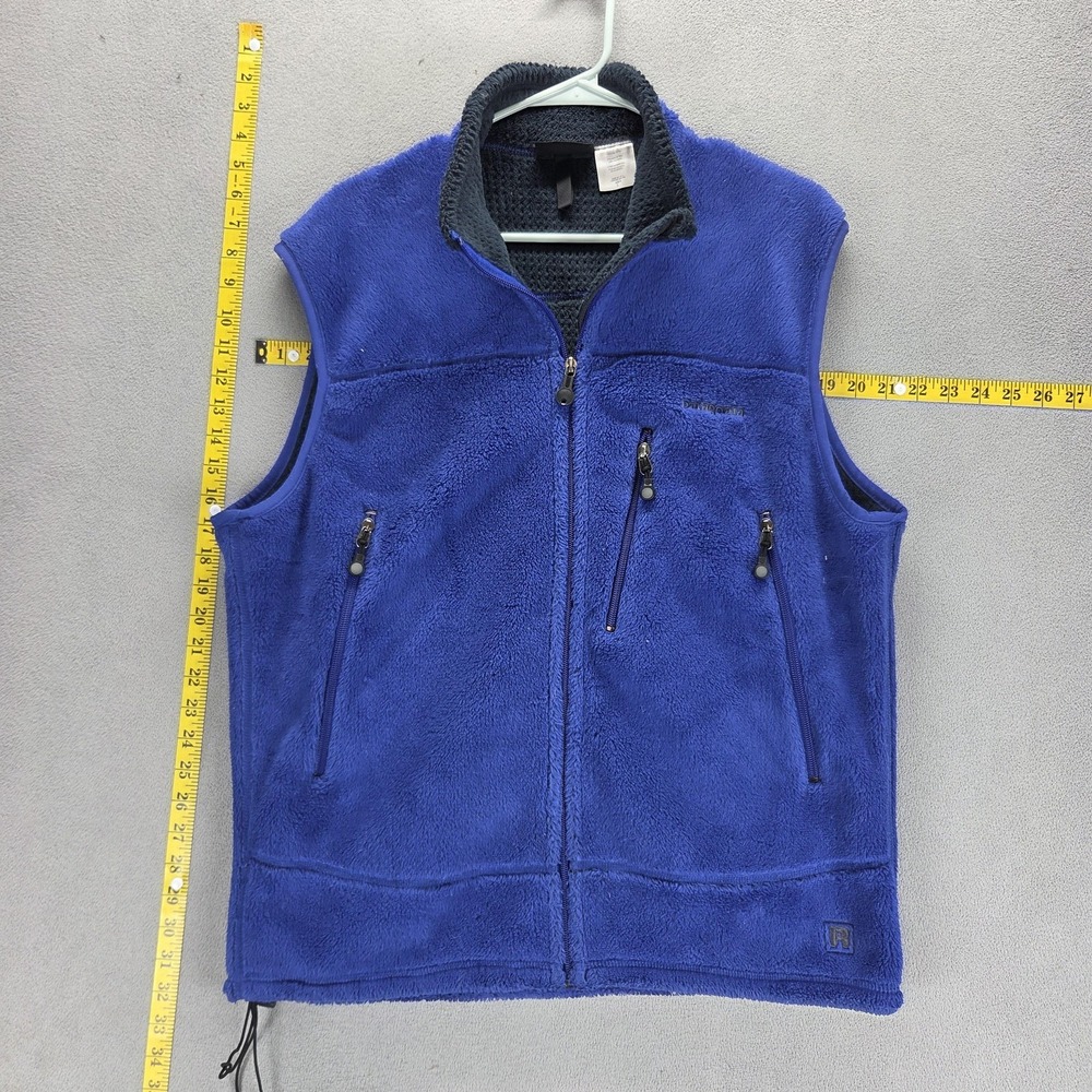 Vintage Patagonia Vest Mens Large Blue Fleece Full Zip Regulator R$ Lined USA
